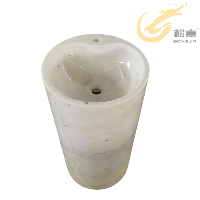 White Marble Pedestal Wash Basin