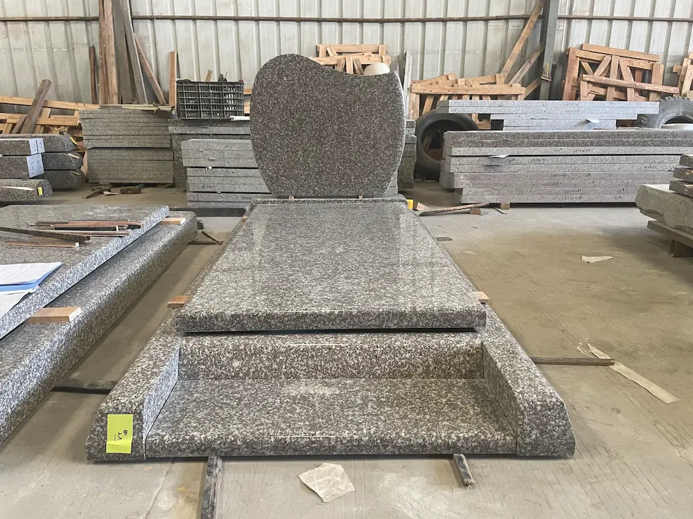G664 Pink Granite Full Cover & Kerbset Monument