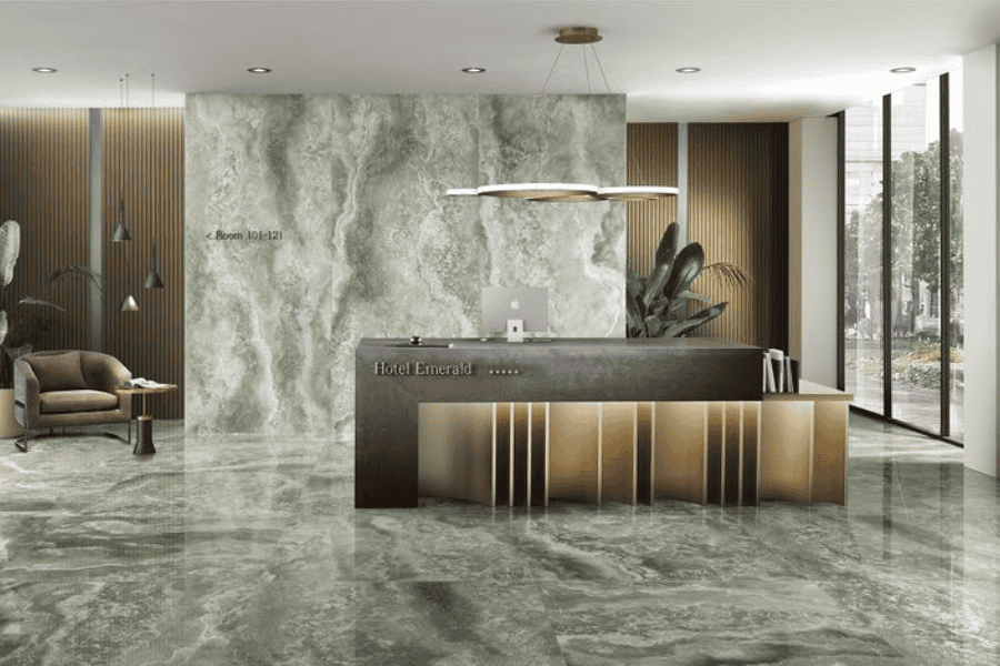 Green marble for hotel lobby