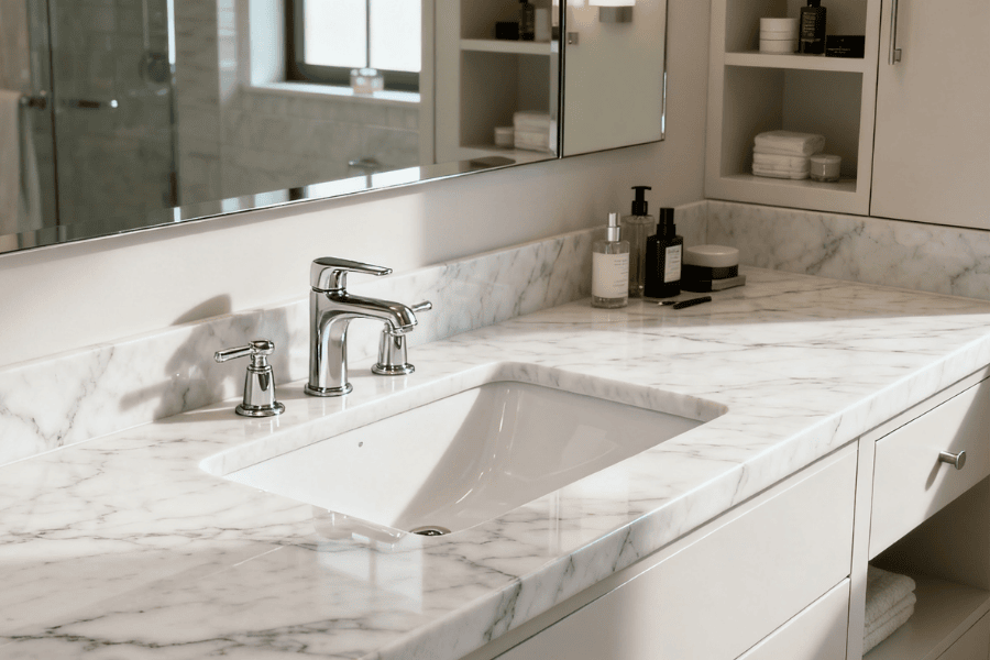White Marble Countertops for Bathrooms White Marble Countertops for Bathrooms