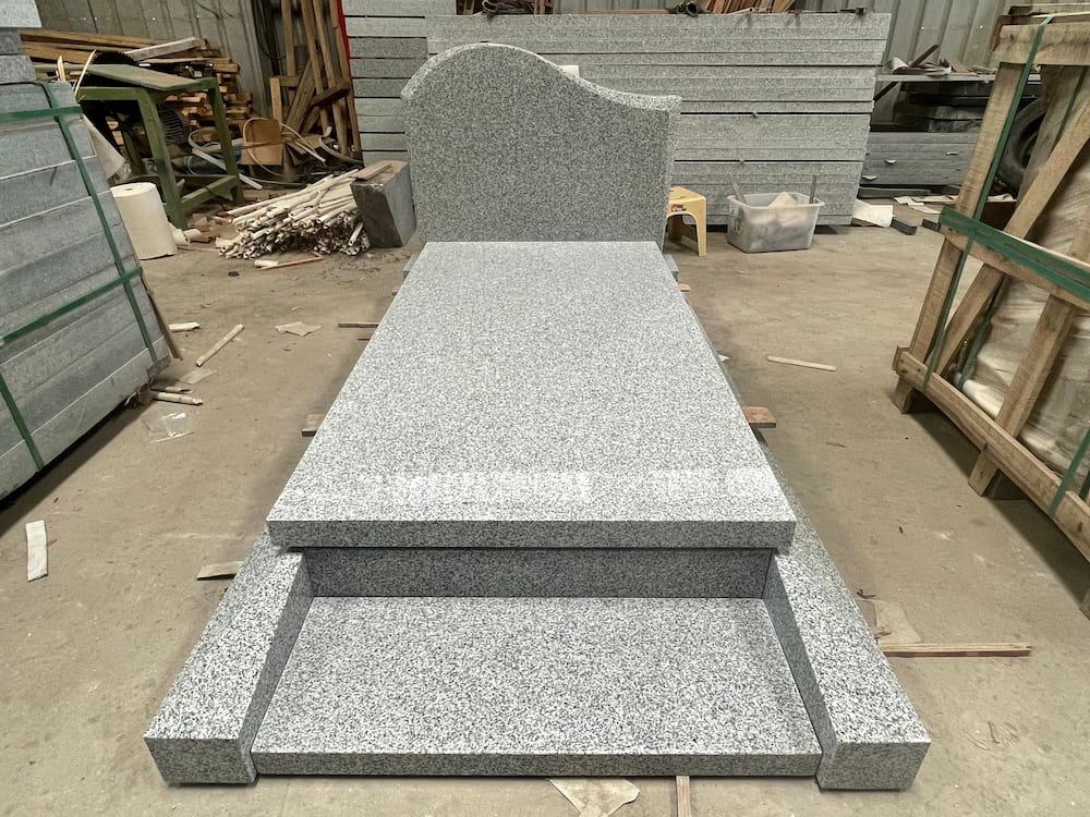 G603 French Monument freestanding headstone with base by Songjia Stone