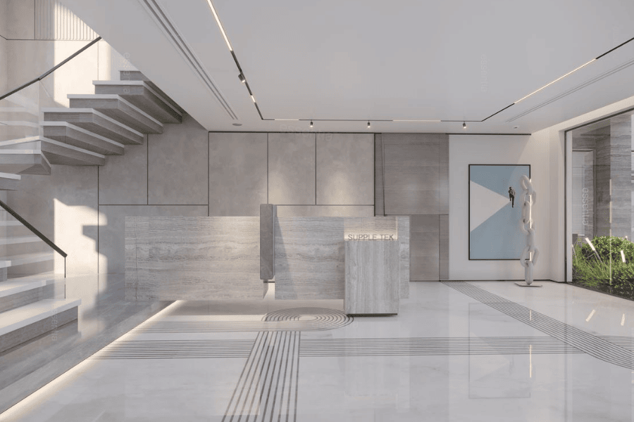 Luxury hotel white marble floor