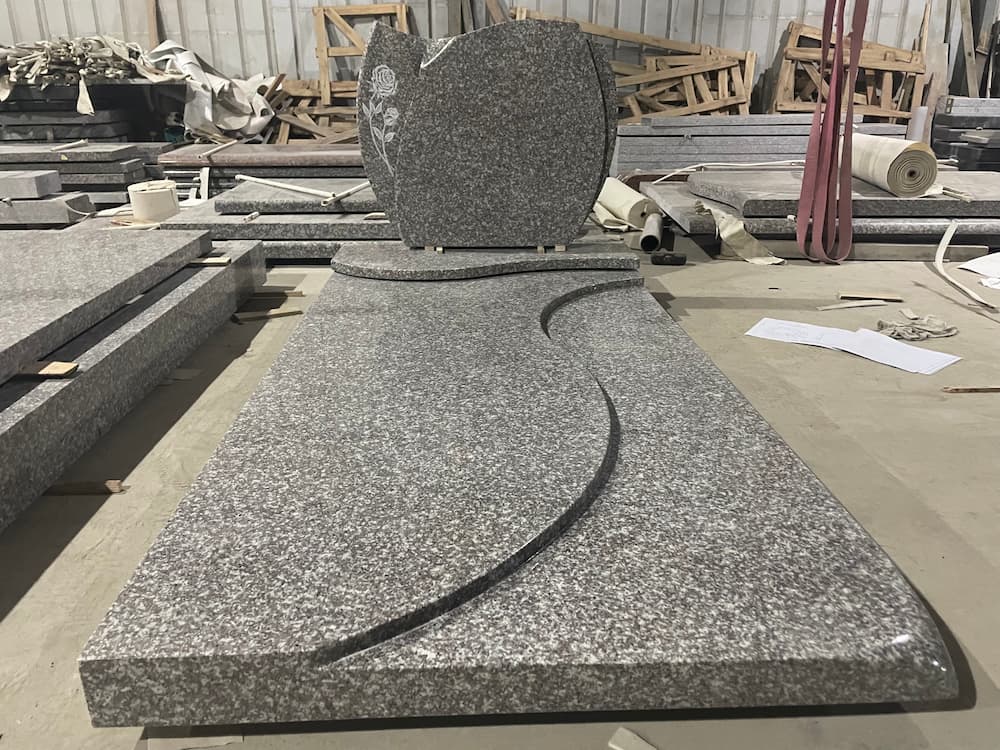 G664 Layered French Monument – Full cover and kerbset French-style cemetery monument