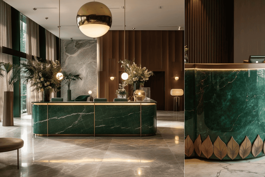 High-end green marble