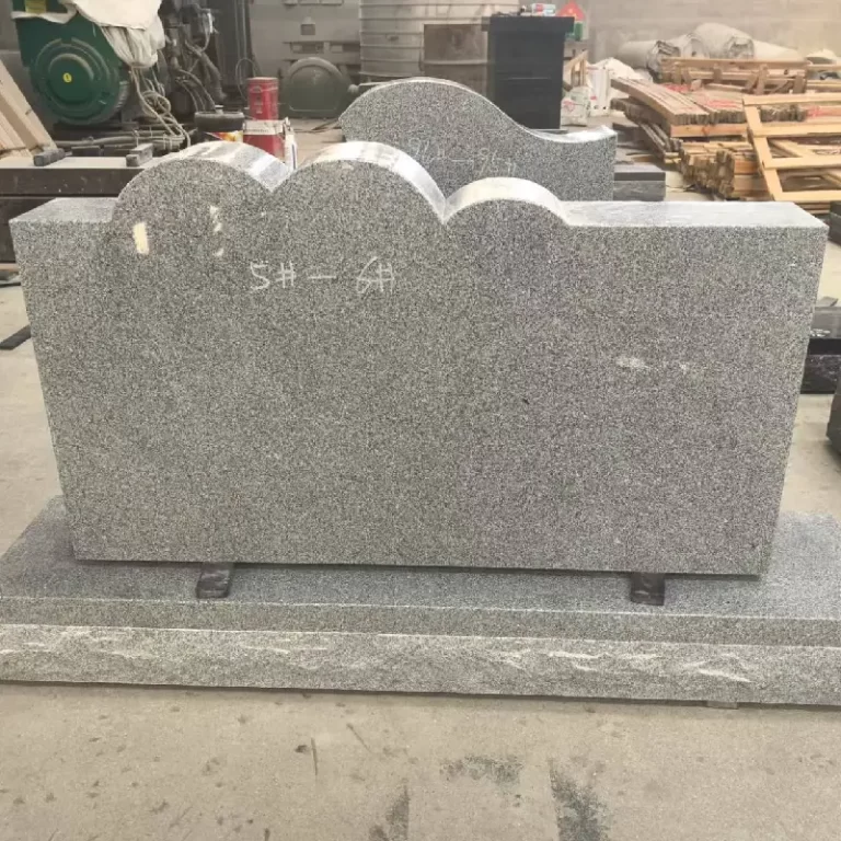 G633 Gray Granite American-Style Double Headstone