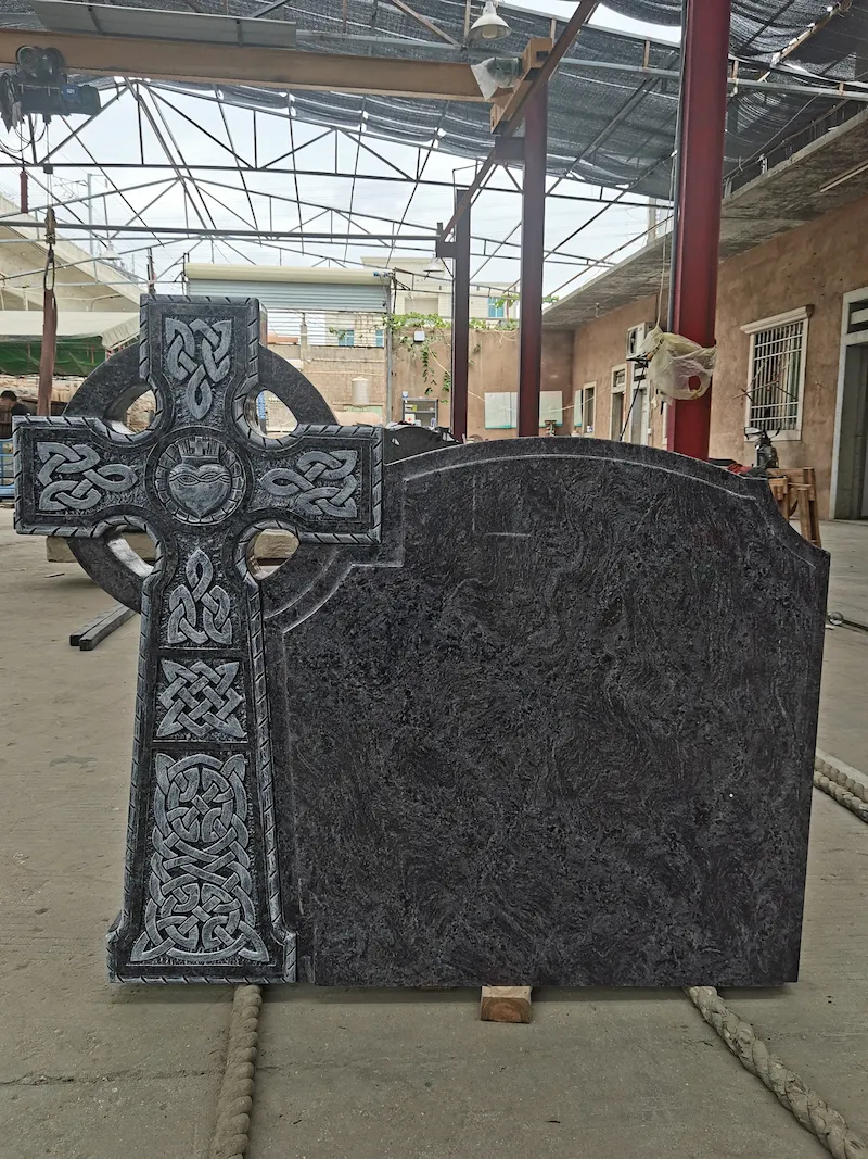 Bahama Blue Granite Celtic Cross Tombstone