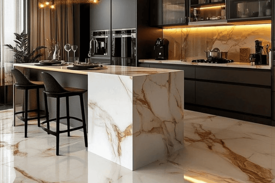 High-quality marble flooring