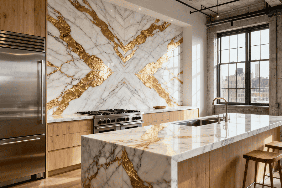 Calacatta Gold marble countertops