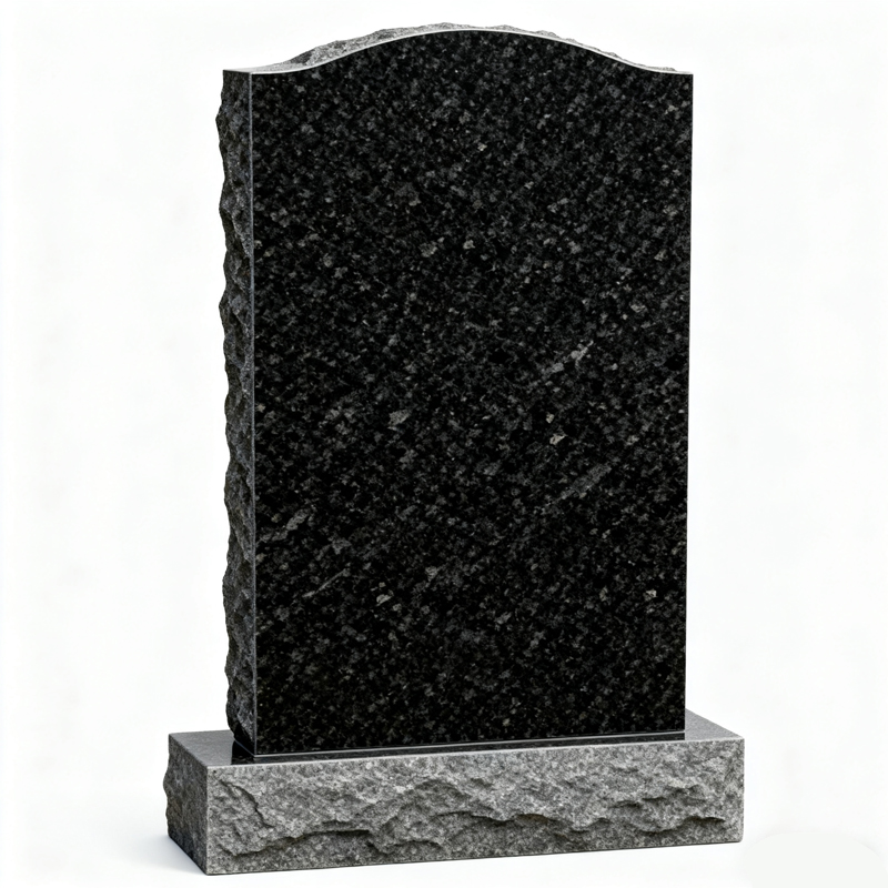 Black Granite Upright Monument Headstone