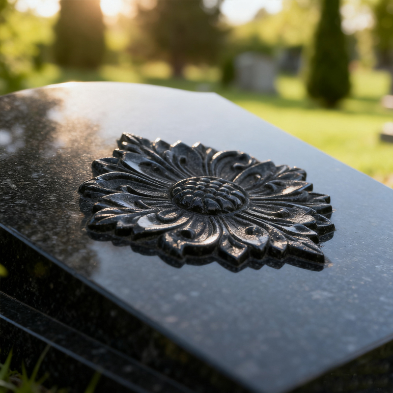 Black Granite Upright Monument Headstone1