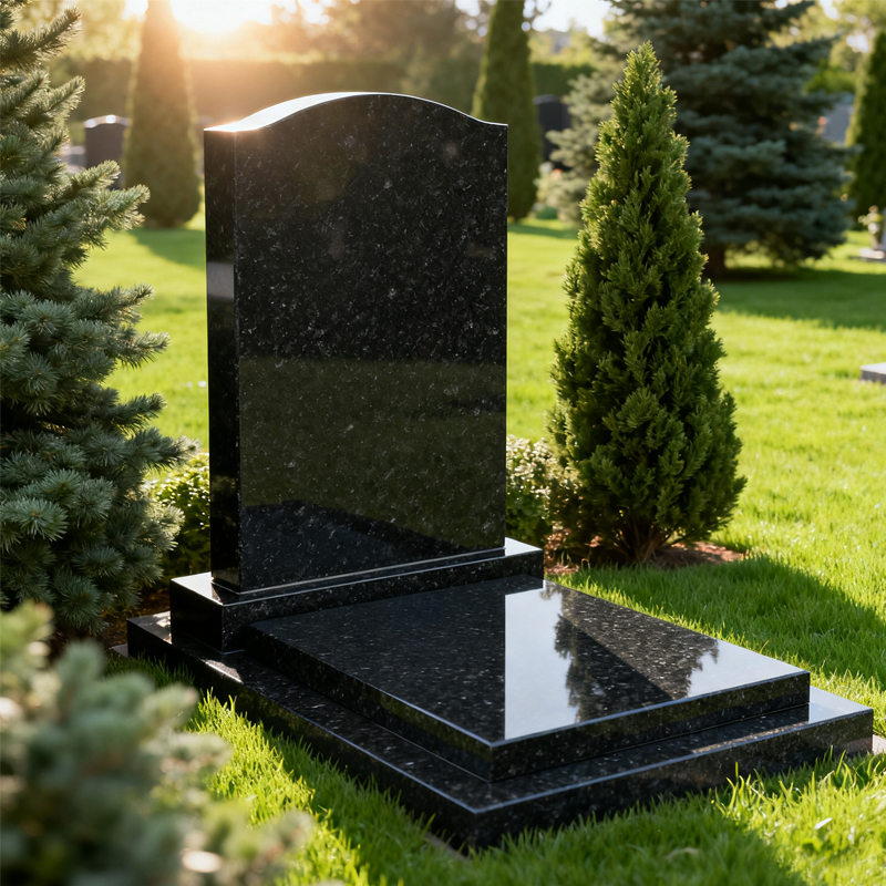 Black Granite Upright Monument