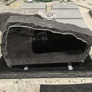 Black special shape headstone