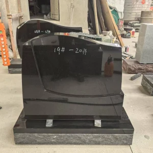 Black upright headstone, arc headstone