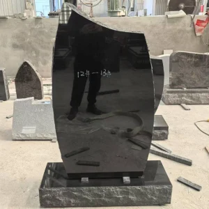 Black upright headstone