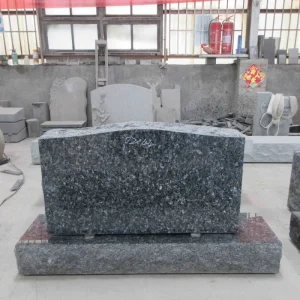 Blue Pearl upright headstone