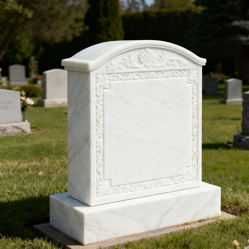 Carrara White Marble Tombstones1