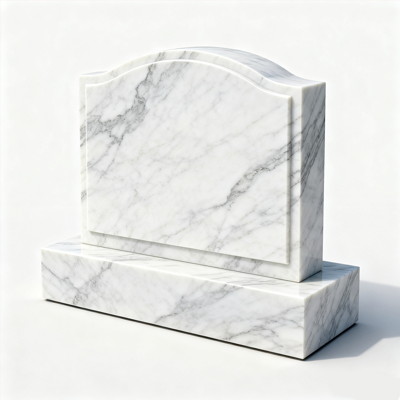 Modern Design Carrara White Marble Tombstone