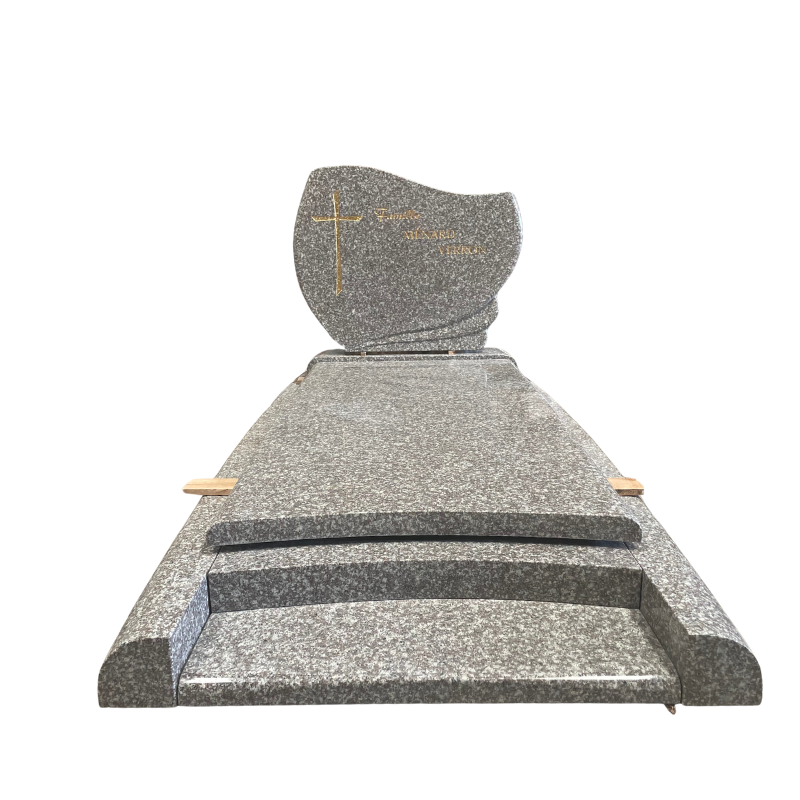 G664 Pink Granite Polished Headstone with Cross