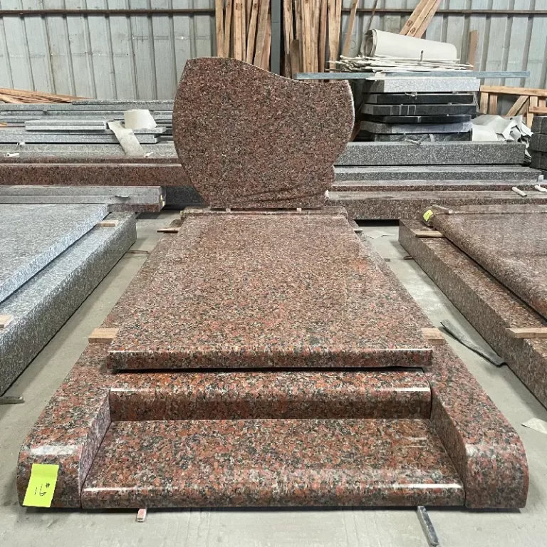 G562 French Monument full set including headstone and base, polished granite by Songjia Stone