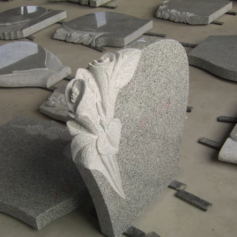 G603-Granite-Poland-Headstone-with-Flower-Carving-Rose