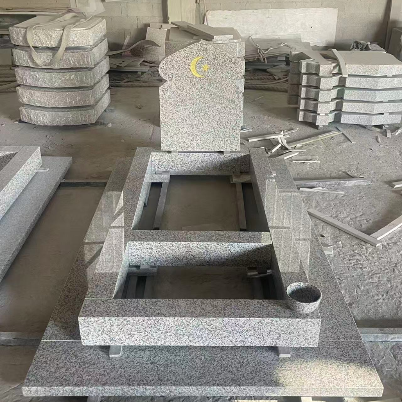 G603 Grey Granite Muslim Tombstone