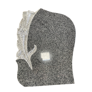 G654 Romanian Headstone with flower carving