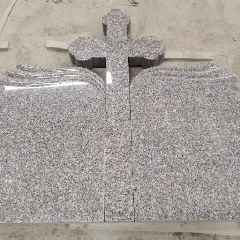 G664 Pink Granite Hungary-Style Twin Panel Cross