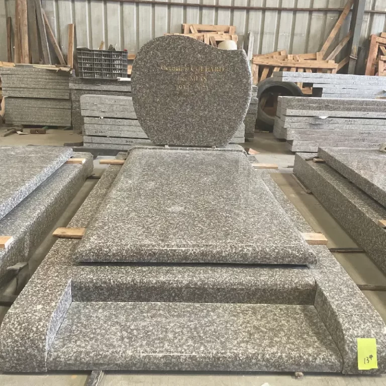 G664 granite full kerb memorial with rounded headstone and ledger slab