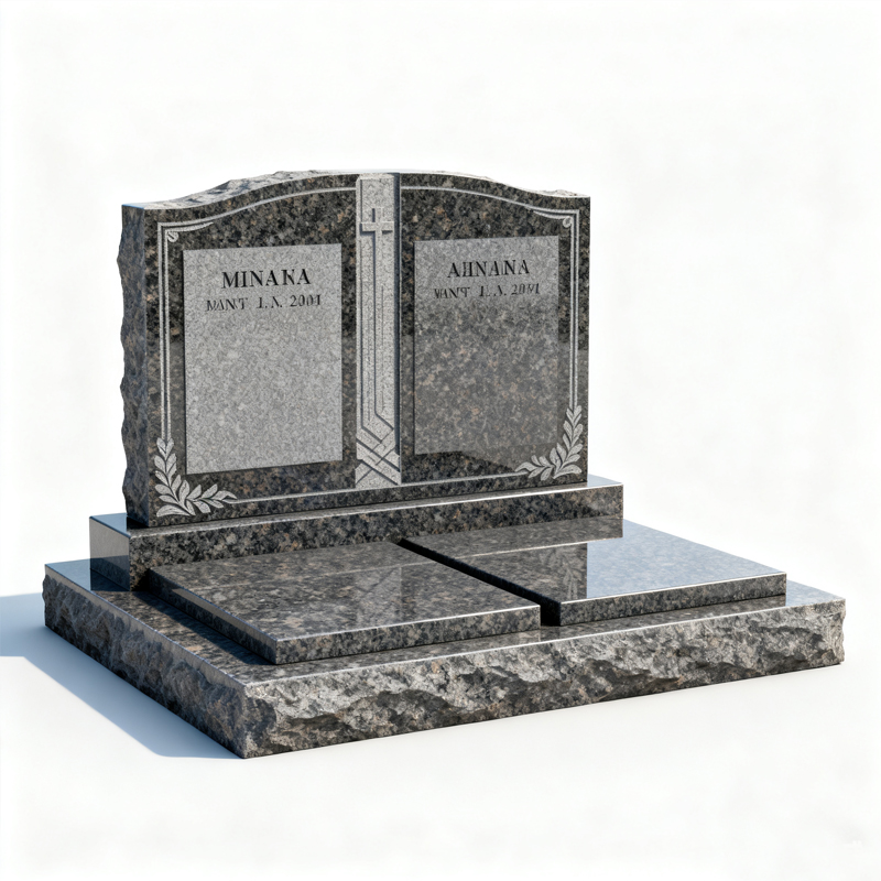 Granite Double Tombstone Companion Headstone