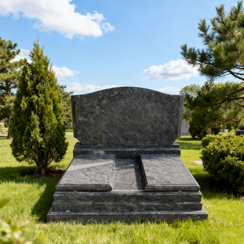 Granite Double Tombstone Companion Headstone