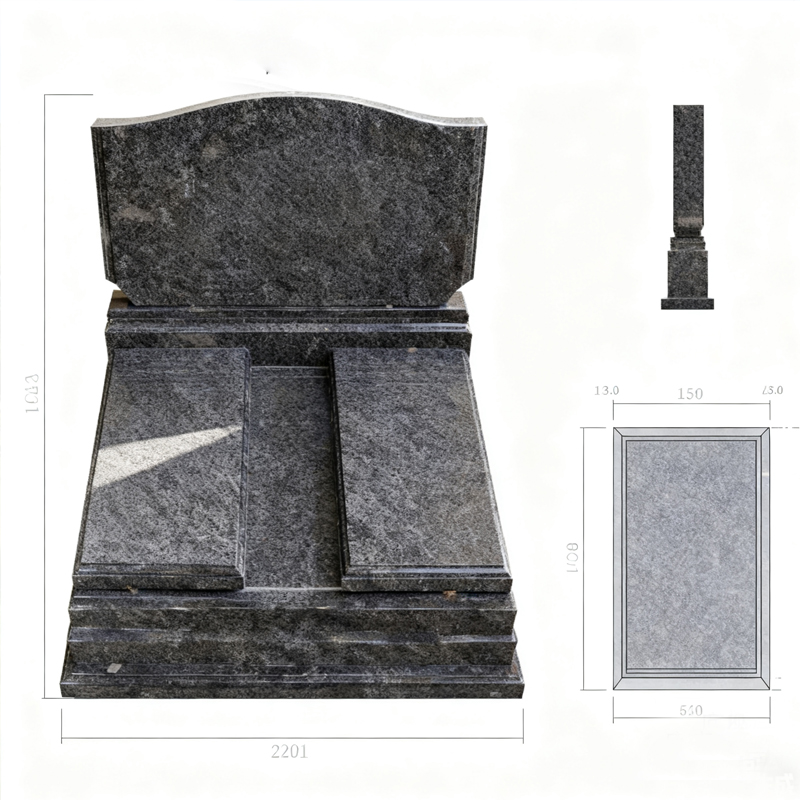 Granite Double Tombstone Companion Headstone