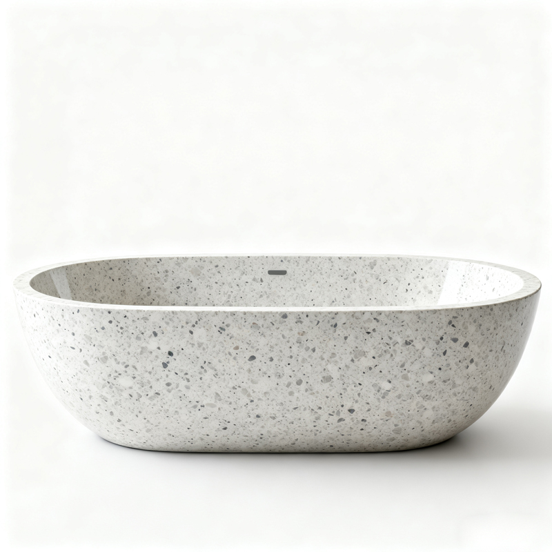 High Quality Terrazzo Bathroom Oval Bathtub