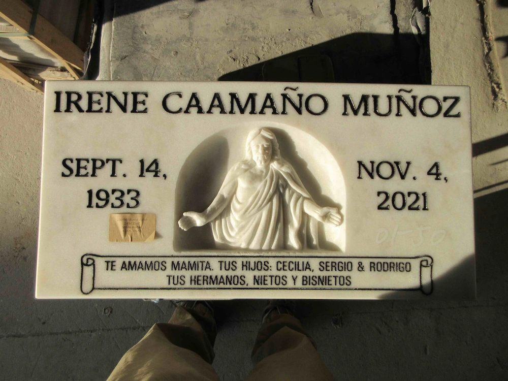 White Marble American-Style Headstone