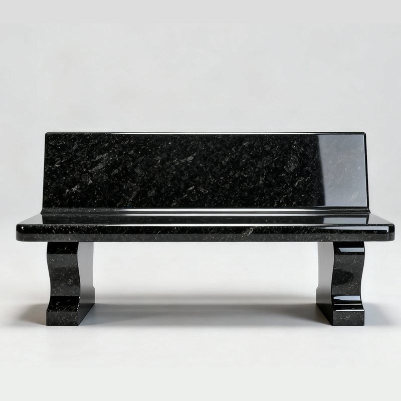 India Black Granite Polished Cremation Memorial Bench Seat