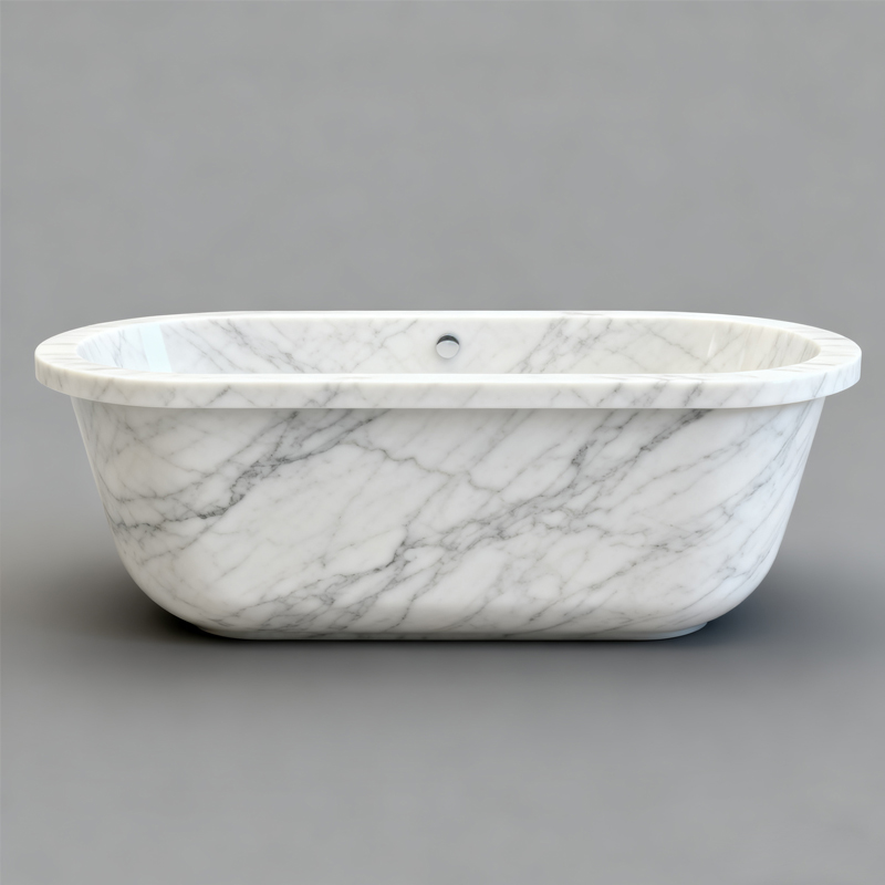 Luxury White Marble Solid Surface Bathtubs for Bathroom