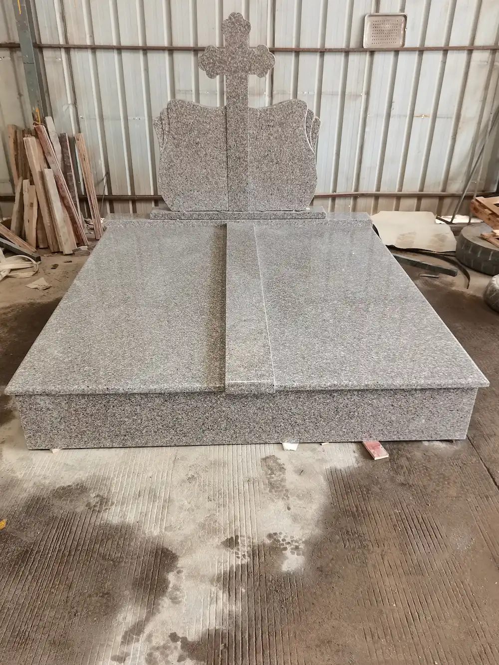 G664 Pink Granite Double Full Ledger Tombstone
