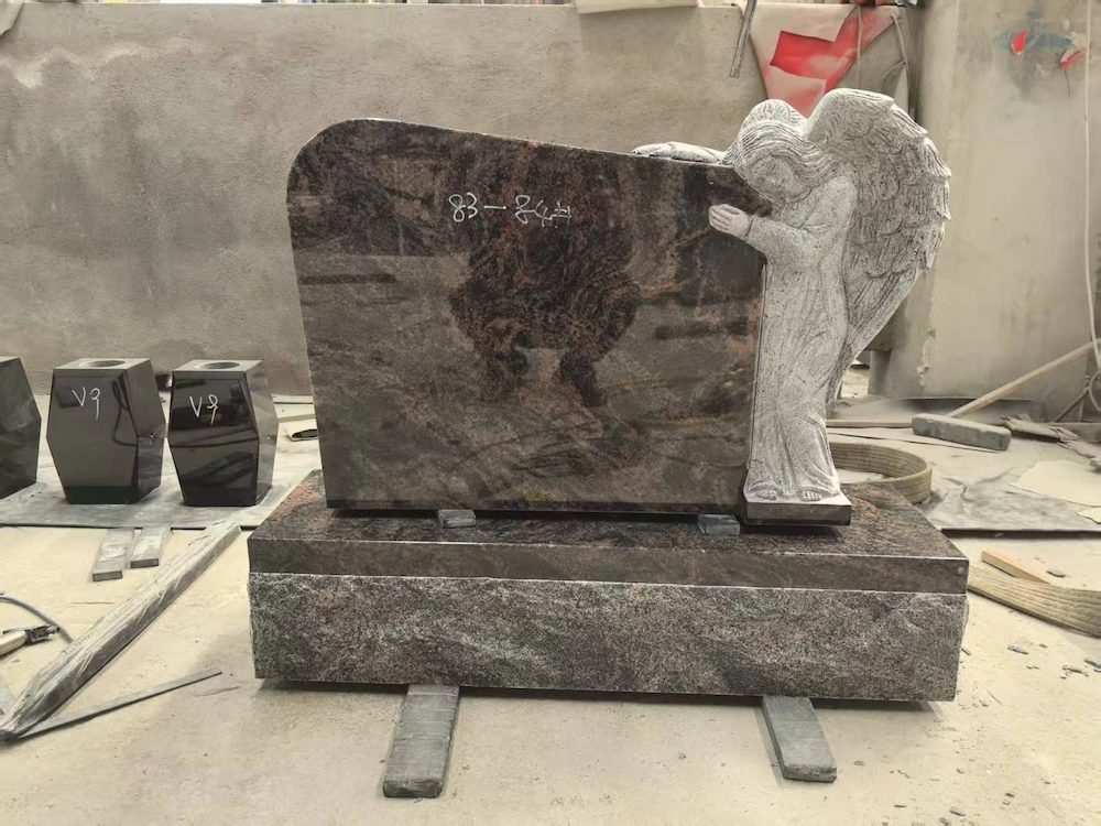 Aurora Granite American-Style Angel Headstone