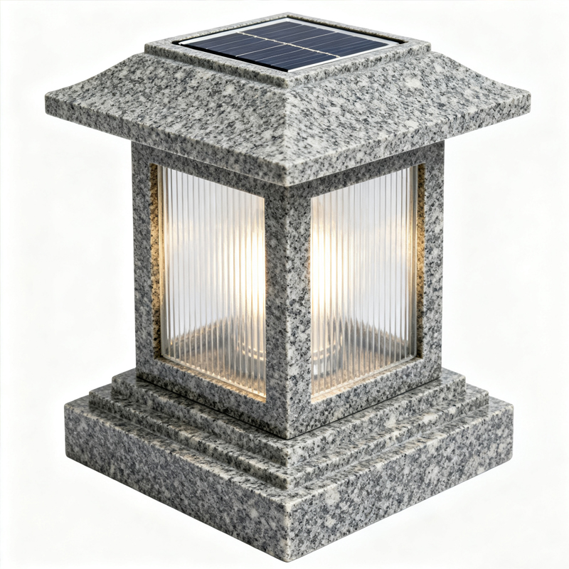New Premium Solar Lantern Granite Lamp for Cemetery