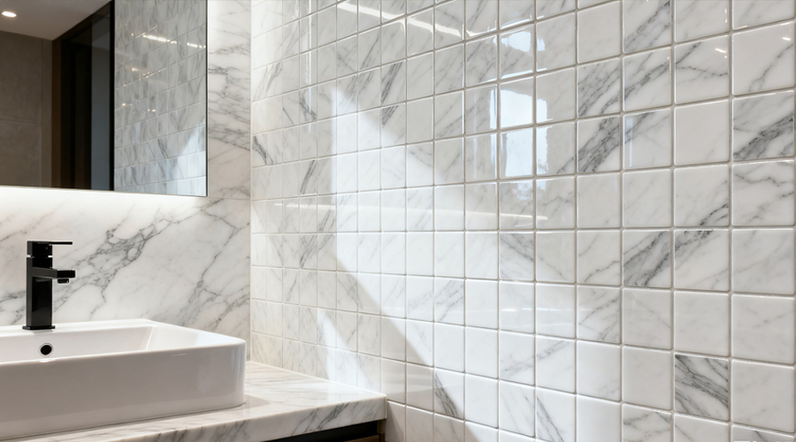 Polished Calacatta White Marble Mosaic Tile