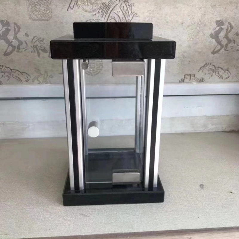 Modern Black Granite Grave Lantern