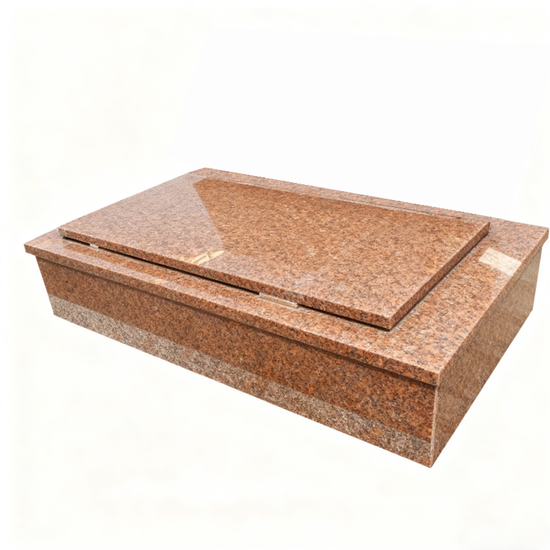 Traditional Brown Granite Tombstone Design