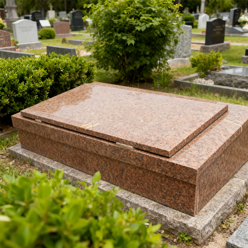 Traditional Brown Granite Tombstone Design12