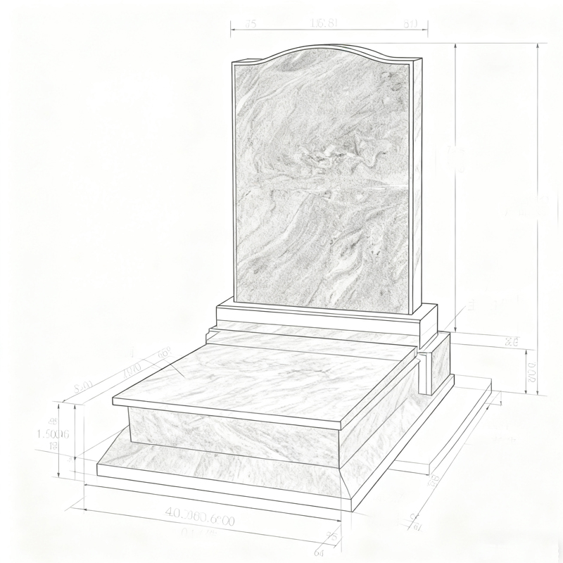 Viscount White Granite Tombstone Designs3