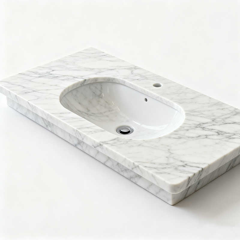 White Carrara Marble Vanity Tops Countertops