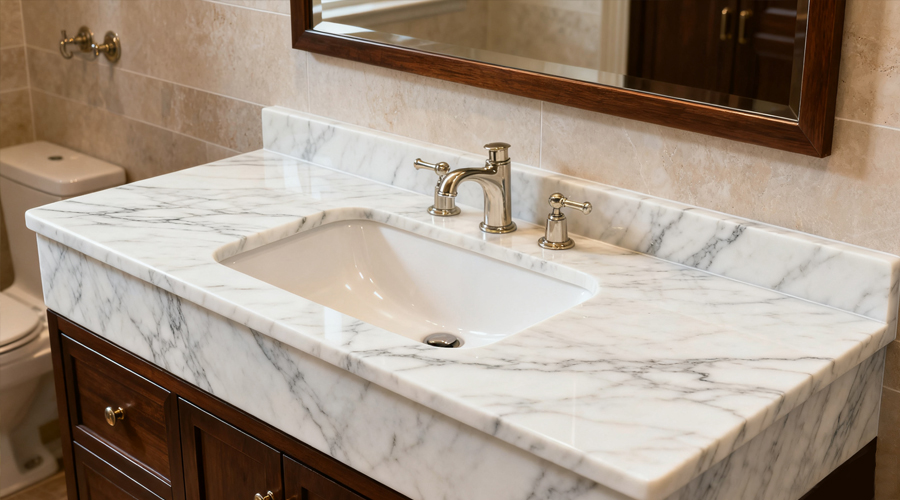 White Carrara Marble Vanity Tops Countertops