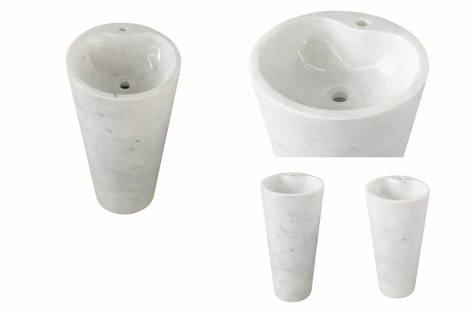 White Marble Pedestal Wash Basin