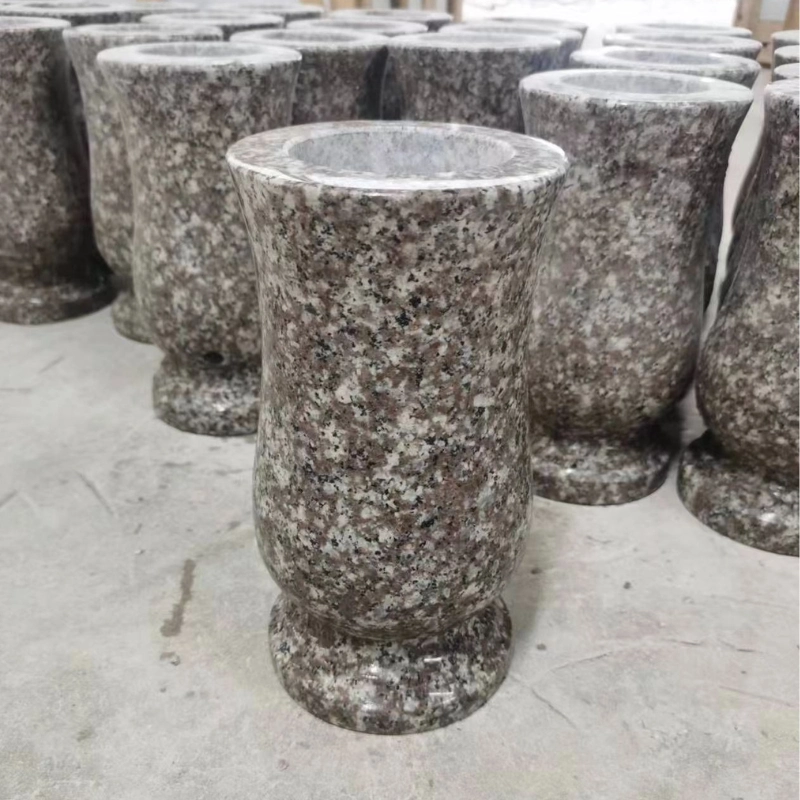 G635 granite cemetery vase