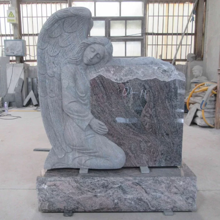 Custom Praying Angel Granite Headstone