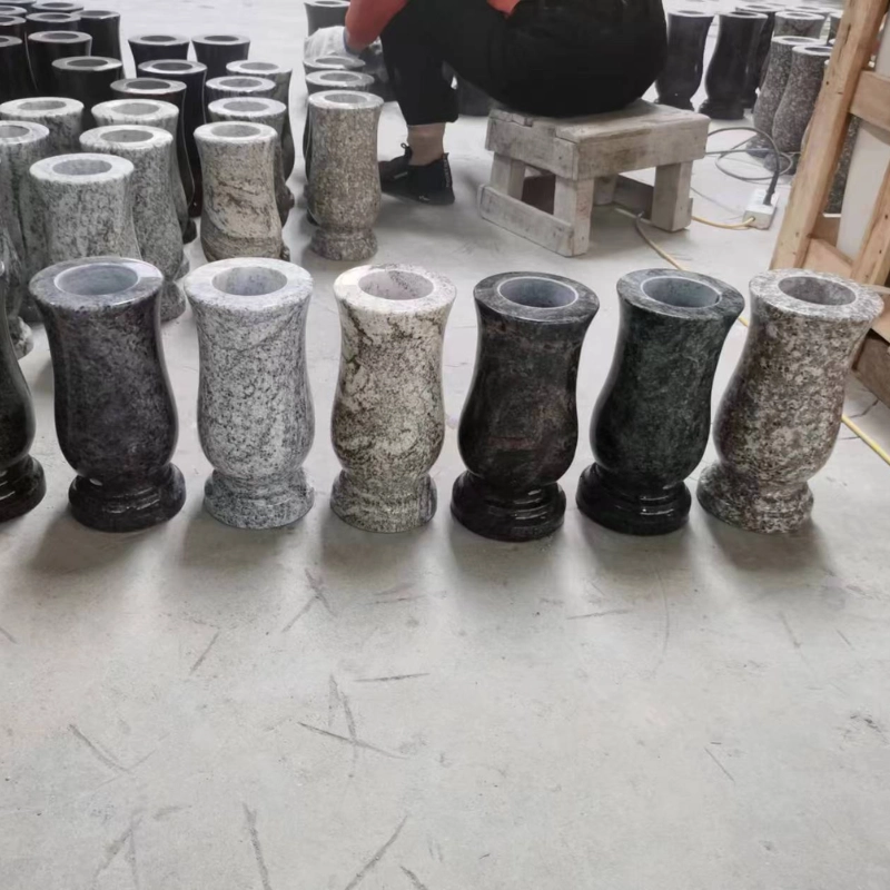 Multi-Color Granite Cemetery Vases