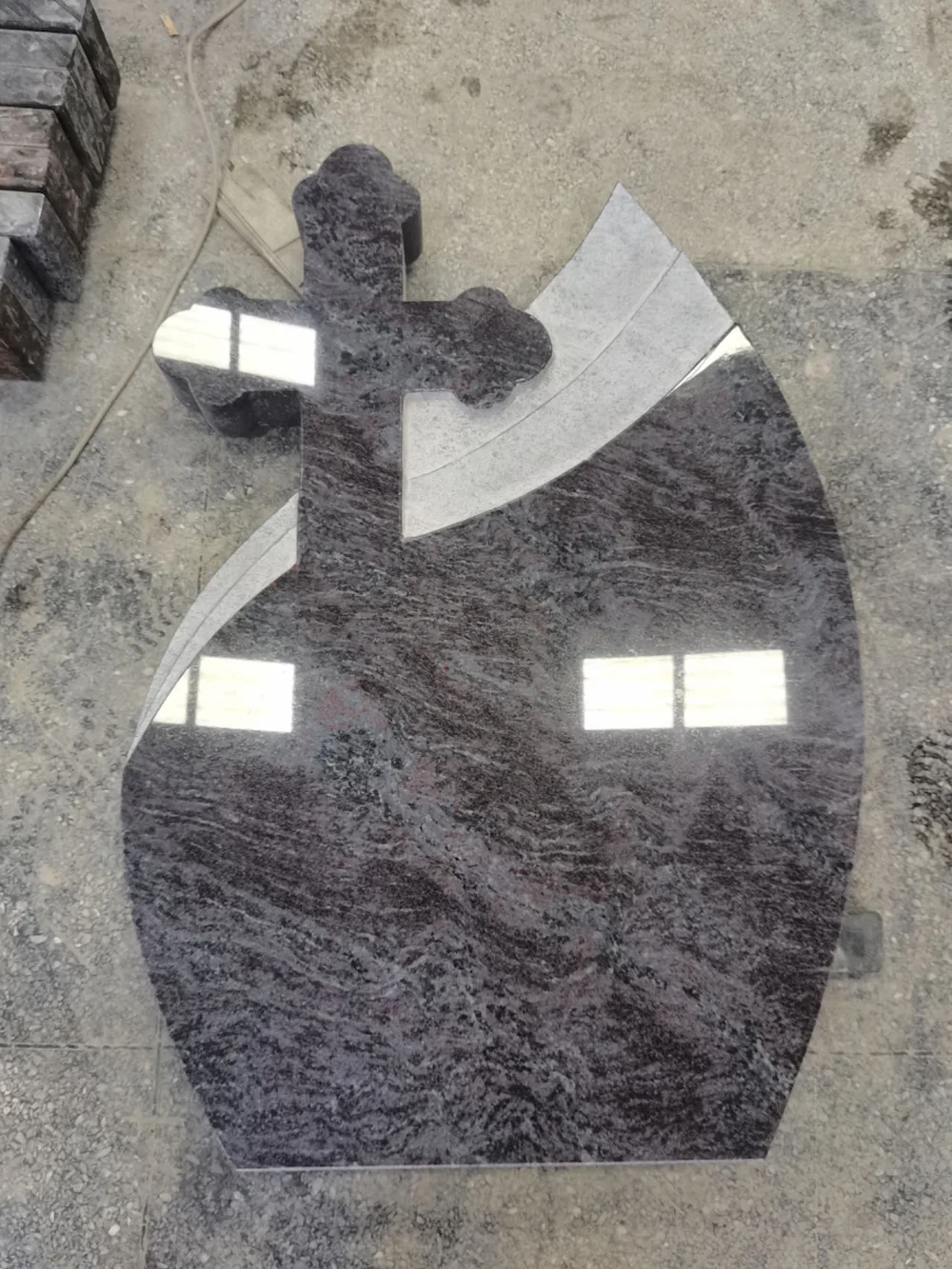 Bahama Blue Granite Hungary-Style Wave Cross